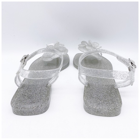 NWB Play by Jeffrey Campbell Fleurisse Clear Glitter Sandals Size 8 - Picture 7 of 12